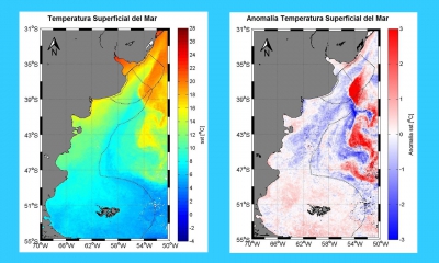 La temperatura superficial del mar en noviembre de 2017 a partir de imágenes satelitales